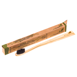 Зубная щетка из натурального бамбука с угольным напылением (средняя жесткость)