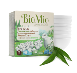 BIO-TOTAL Экологичные таблетки для посудомоечной машины с эфирным маслом эвкалипта, 30 таблеток