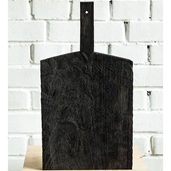 FUGA Доска разделочная с плечами малая темная фактура Cнег , 22х17х3 см; Длина ручки: 10 см;